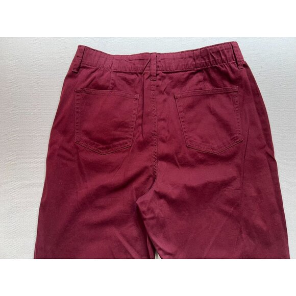 St. John's Bay Women's Straight Pants Flat Front Stretch Size 14 Autumn Burgundy - Picture 10 of 11